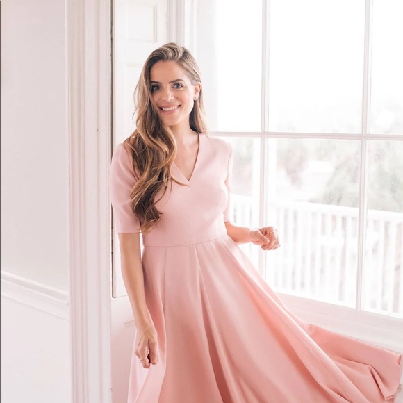 Gal Meets Glam Edith City Crepe Fit & Flare Midi Dress (Size 6) (NEW) - Picture 4 of 7